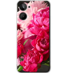 Realme 10 4G Kılıf HD Desen Baskılı Kılıf - Kırmızı Beyaz Gül