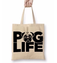 Pug Life Köpek 03 Bez Çanta Uzun Saplı