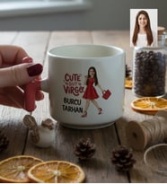 Kişiye Özel Karikatürlü Cute But Virgo Başak Burcu T Kupa Doğum Günü Hediyesi