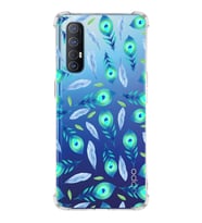 PrintiFy Oppo Reno 3 Pro Uyumlu Nazar Boncuğu 3 Baskılı Şeffaf Köşe Korumalı Antişok Kılıf