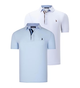 İKİLİ SET T8582 DEWBERRY ERKEK T-SHIRT-BEBE MAVİ-BEYAZ (Karışık)