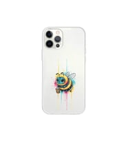iPhone 12 Pro ile uyumlu Splash arı tasarımlı şeffaf silikon kılıf