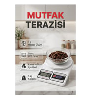 Dijital Mutfak Terazisi – LCD Ekran, 5 kg Kapasite ve 1 g Hassas Ölçüm