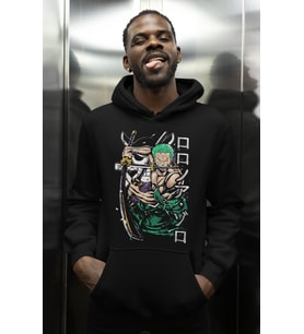 Roronoa Zoro One Piece Baskılı Unisex Oversize Anime Dizi Karakter Hoodie