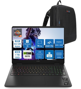 Hp Omen 16-AP0014NT Amd Ryzen 9 8940HX 64GB Ddr5 1tb SSD RTX5070 8gb Gddr7 16 Inç Wqxga (2560 x 1600) 240Hz 500NITS IPS Windows 11 Home Taşınabilir Bilgisayar C12CJEAH32 + Zetta Çanta