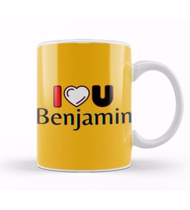 Benjamin Name Custom Design Gift Baby Gift For Him Kupa Bardak Porselen