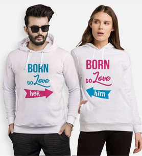 Tshirthane Born To Love Sevgili Kombinleri Kapüşonlu Kombini (Tek Ürün Fiyatıdır.)
