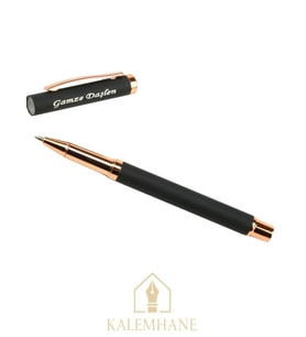Kişiye Özel Roller Kalem , Rose Gold Ahşap Kutulu (Siyah)