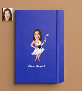 Kişiye Özel Kadın Model 13x21 Mavi Defter-3