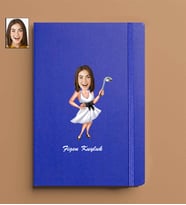 Kişiye Özel Kadın Model 13x21 Mavi Defter-3