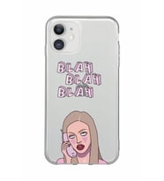 Iphone 11 Uyumlu Blah Blah Blah Mean Girls Desenli Şeffaf Telefon Kılıfı