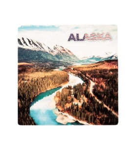 Alaska Temalı Ahşap Bardak Altlığı (Çok Renkli)