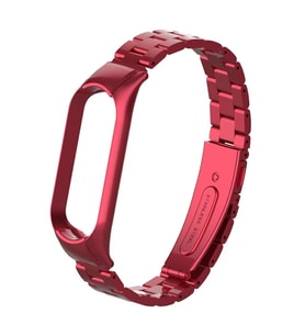 Xiaomi Mi Band 5 Stainless Steel 3 Bakla Çelik Kayış Kordon-(5775) - ETC8658-1616 (Kırmızı)