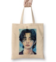 Bts Sapphire Taehyung Bez Çanta Uzun Saplı