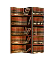 Bookshel Library 3 Kanatlı Oda Bölücü Çift Taraflı Kanvas Paravan