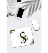 Tropik Desenli S Harfli Dikdörtgen Mouse Pad