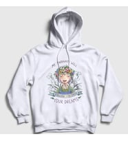Presmono Unisex Beyaz Basils Hope Anime Omori Kapüşonlu Sweatshirt 496011tt
