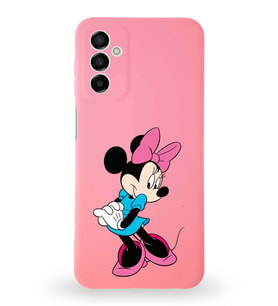 Samsung Galaxy A04s Uyumlu Lansman Kılıf Altı Kapalı İçi Kadife  Minnie Mouse-F Tasarımlı  Kapak (Şeffaf)