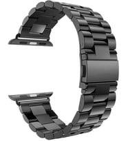 Apple Watch Series 7 45mm için Metal Stainless Steel Kordon Siyah [Watch Series 7 45mm ile Uyumlu Kordon - Siyah]