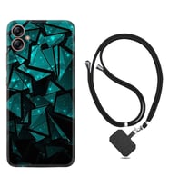 Samsung Galaxy A04E Kılıf Resimli Boyun Askılı İpli Desenli Silikon Green Prizmas 1348