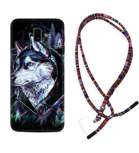 Samsung J6 Plus J7 Prime J7 Pro M20 Kılıf Boyun Asklı Rasta Silikon Dog Eyes 1761