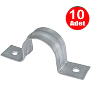 No:7 Çiftli Sac Kablo Kroşe 25mm Demir Köprü Metal Boru Tutma Bağlama Kelepçesi -10Adet