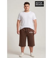 Büyük Beden Erkek Şort New York Baskılı Rahat Kalıp 3XL-6XL SPR26BSR591-05