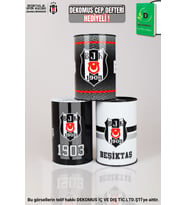 "DEKOMUS CEP DEFTERİ HEDİYELİ" YENİ SEZON LİSANSLI TEKLİ BÜYÜK BOY BEŞİKTAŞ METAL KUMBARA (Krem)