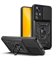 Xiaomi Mi 12 Lite Uyumlu Kılıf Magnetik Standlı Kamera Korumalı Zore Sürgülü Vega Kapak