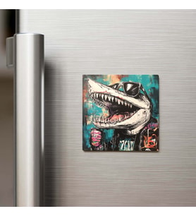 Barracuda - Barakuda - Güneş Gözlüklü Style - Buzdolap Magneti - 9x9 Cm