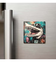 Barracuda - Barakuda - Güneş Gözlüklü Style - Buzdolap Magneti - 9x9 Cm
