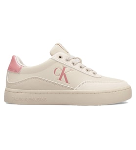 Calvin Klein Classic Cupsole Low Leather Womens Sneaker Hakiki Deri Kadın Günlük Spor Ayakkabı Bej