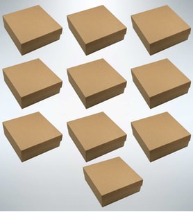 BK Gift 25x25x10cm Kraft Hediye Kutusu-(10'lu Paket) (Kahverengi Açık)
