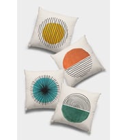 Yeşil Geometrik Çift Taraflı 4'lü Set Kırlent Kılıfı 4KR025
