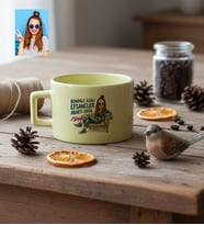 Kişiye Özel Karikatürlü Benimle İlgili Efsaneler Lüks Pastel Fincan Doğum Günü Hediyesi