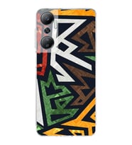PrintiFy İnfinix Hot 20 Uyumlu Kamera Korumalı Soyut Grafiti Tasarımlı Şeffaf Silikon Kılıf