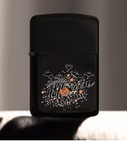 BK Gift Kişiye Özel Happy Halloween Tasarımlı Renkli Baskılı Siyah Benzinli Metal Çakmak-11
