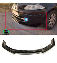 Renault Megane Mk2 Gri Renkli Şeritli Dilli Ön Lip 4 Prç Parlak Siyah ABS 2002 - 2009