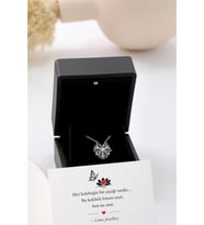 925 Ayar Gümüş Işıklı Kutulu Kelebek Lotus Çiçeği Kolye - 925 Ayar Gümüş Kolye