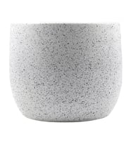 Bitki Tasarımı  Beyaz Granit Toprak Saksı Saksılık Salon Çiçeklik - 19 CM
