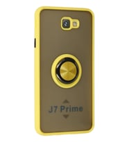Pilelistore   Samsung Galaxy J7 Prime Kılıf Montreal Yüzüklü Silikon Kapak - Sarı