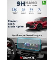 S-Dizayn Renault Clio 6 Esprit Alpine 9H Multimedya Ekran Koruyucu (PARLAK) 2026 Üzeri A+ Kalite