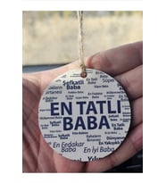 hebmeyy Ahşap En Tatlı Baba Babalar Gününe Özel, Anneler Gününe Özel, Araba Süsü Dikiz Aynası Süsü Hediyelik Eşya Oto Aksesuar (101)