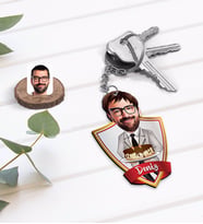 BK Gift Kişiye Özel İsimli Erkek Doğum Günü Karikatürlü Ahşap Anahtarlık-4