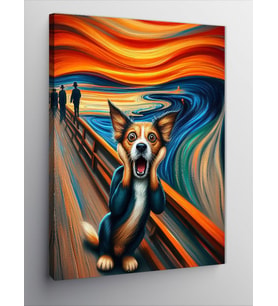 Kanvas Tablo Çığlık Atan Köpek
