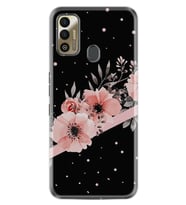 Tecno Spark 7T Kılıf Resimli Desenli Baskılı Silikon Kılıf Siyah Şerit Mermer 1298