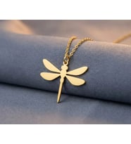 Kişiye Özel 925 Ayar Gümüş Yusufçuk Figürlü Kolye (Gold)