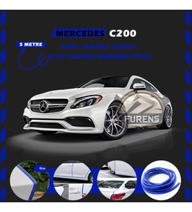 Mercedes C200 Oto Araç Kapı Koruma Fitili 5metre Parlak Mavi Renk
