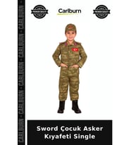 Sword Çocuk Asker Kıyafeti Single Hediyelik Kıyafet Kamuflaj Elbise Askeri Giysi