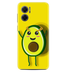 Xiaomi Redmi Note 11E Kılıf Resimli Desenli Silikon Platinium Series Sevimli Avokado 1880